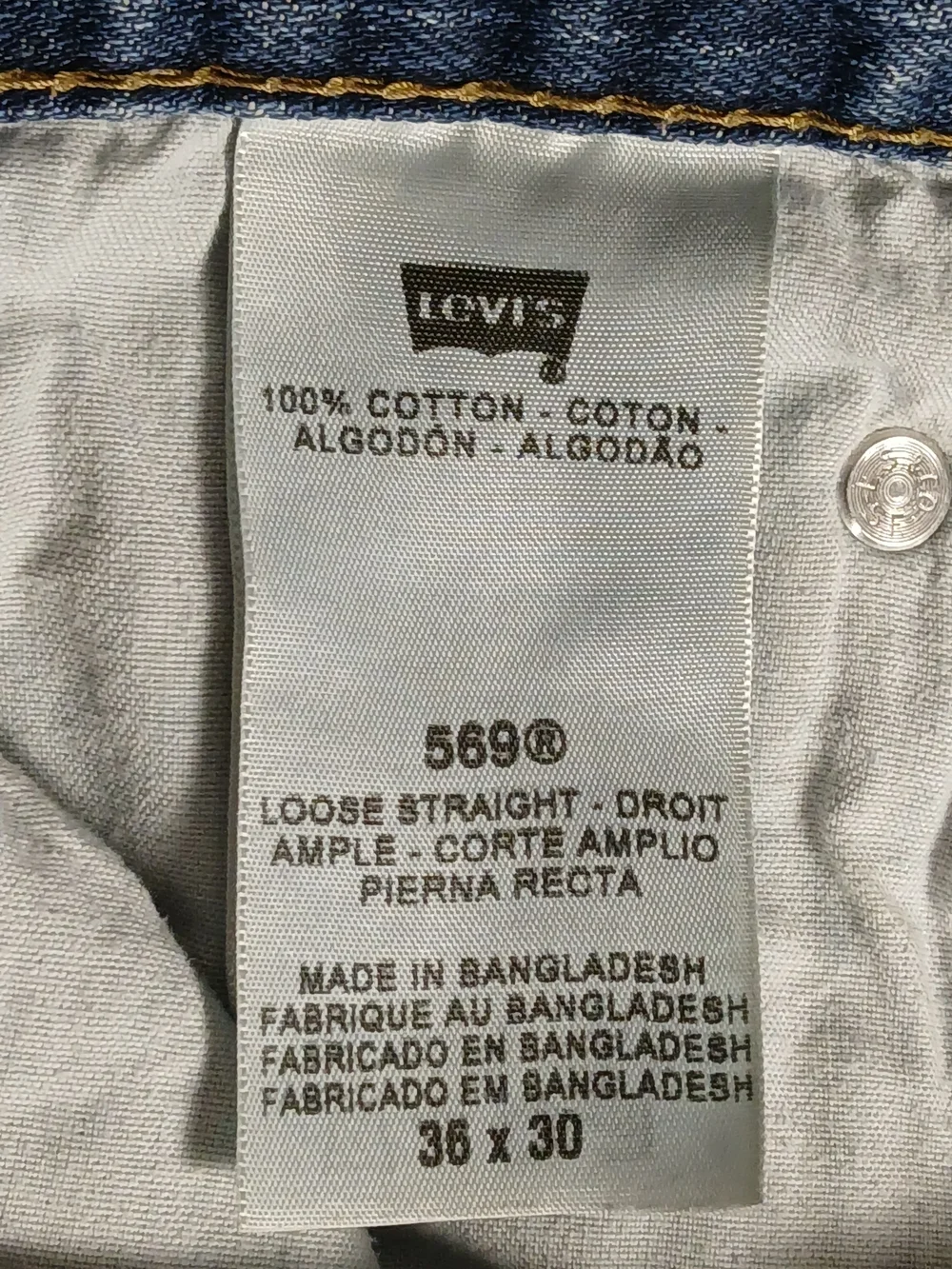 Levi's 569 36x30 Jeans Men's Fits 36x29 Nice Fading Loose Straight